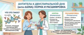 Антитела к двуспиральной ДНК (анти-dsDNA): норма и расшифровка
