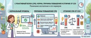 С-реактивный белок (СРБ): норма, причины повышения и связь с СОЭ