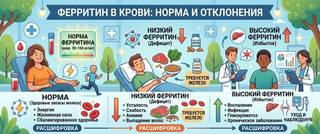 Ферритин: норма у женщин и мужчин, повышен и понижен