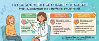 Т4 свободный: норма, расшифровка и причины отклонений