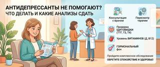 Антидепрессанты не помогают: что делать и какие анализы сдать