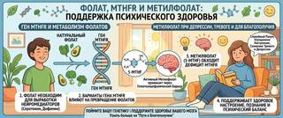 Фолат и MTHFR: метилфолат при тревоге, депрессии и психике