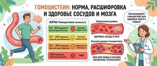 Гомоцистеин: норма, расшифровка и риск для сосудов и мозга