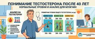 Тестостерон после 40: норма у мужчин по возрасту и анализ