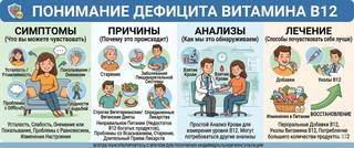 Дефицит витамина B12: симптомы, причины, лечение и анализы