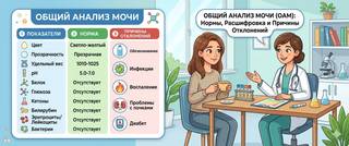 Анализ мочи (ОАМ): показатели, нормы и расшифровка