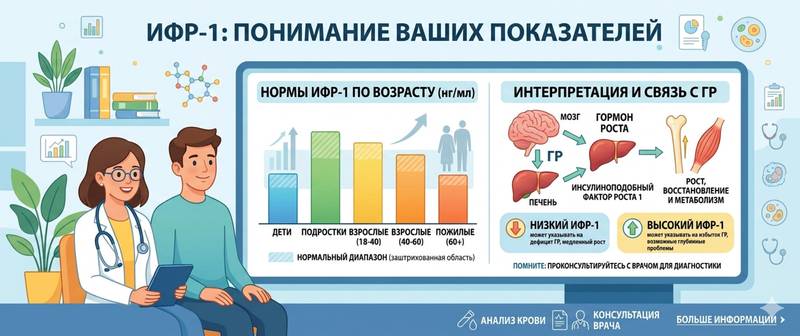 ИФР-1: норма по возрасту, расшифровка и связь с гормоном роста