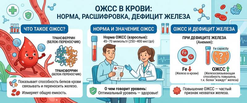 ОЖСС в крови: норма, расшифровка и связь с дефицитом железа