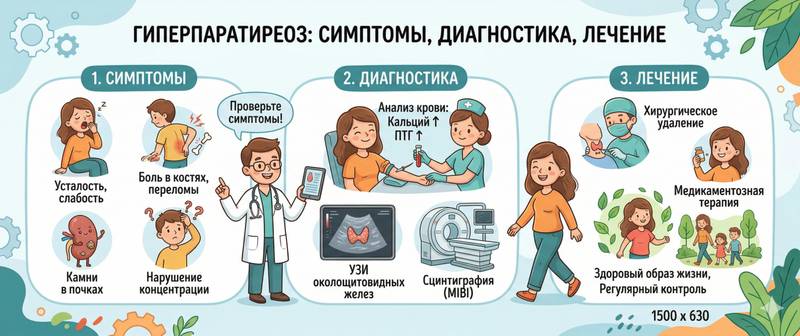 Гиперпаратиреоз: симптомы, анализы, диагностика и лечение