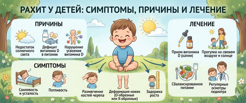 Рахит у детей: симптомы, причины, диагностика и лечение