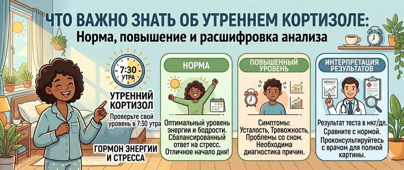 Утренний кортизол: норма, повышение и расшифровка анализа