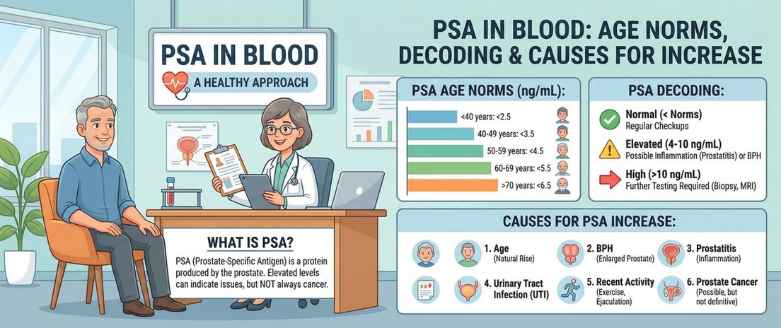 PSA Blood Test: Normal Levels by Age, Results and Causes — LabReadAI