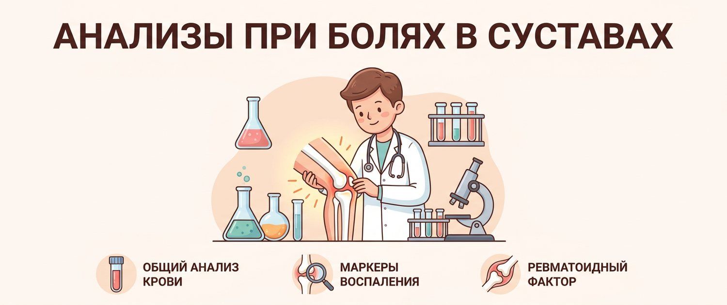 Какие анализы сдать при болях в суставах: СРБ, РФ и АЦЦП