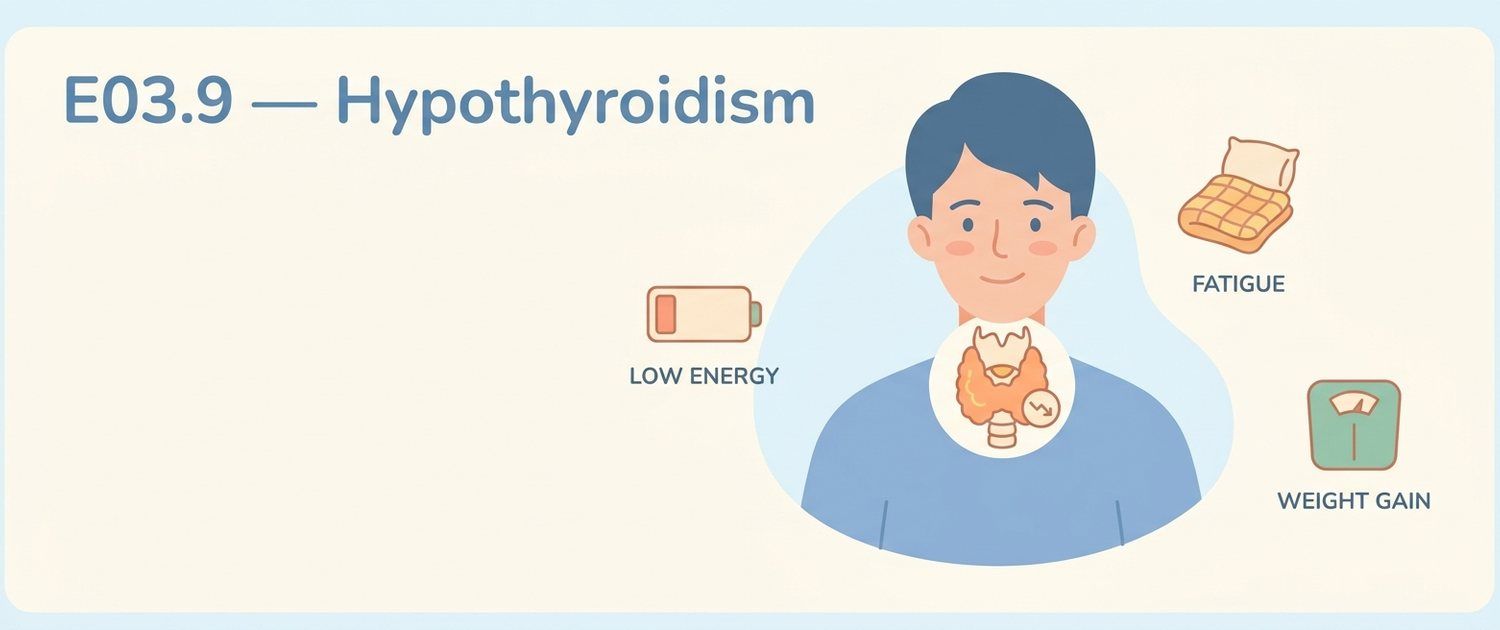E03.9 — Hypothyroidism, Unspecified: What This Code Means