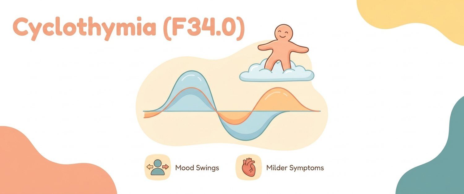 F34.0 — Cyclothymia in ICD-10: What This Diagnosis Code Means