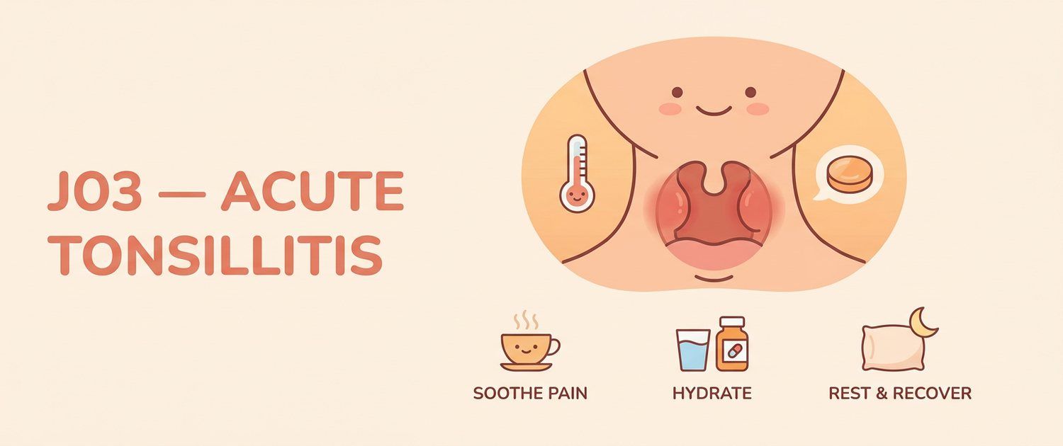 J03 — Acute Tonsillitis: ICD-10 Code for a Sore Throat Explained