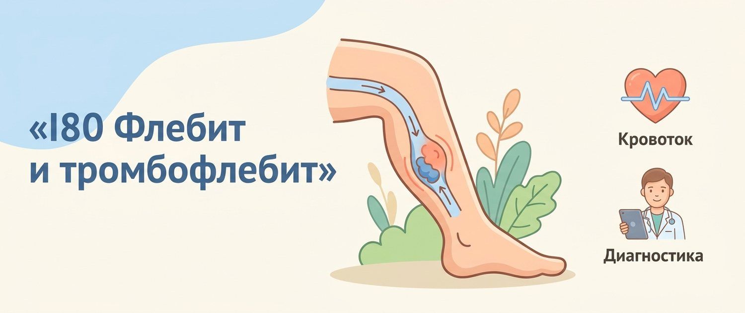 I80 — флебит и тромбофлебит: расшифровка кода МКБ-10 при тромбозе