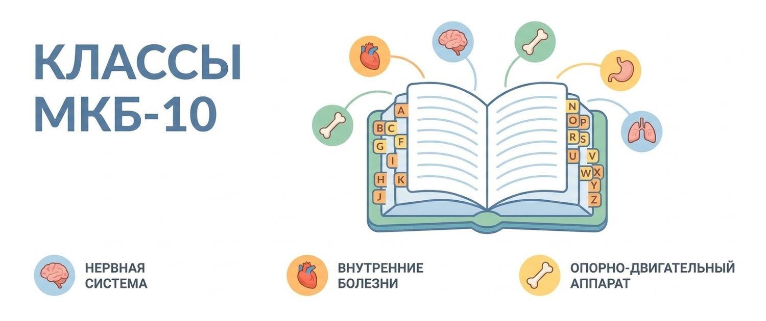 Классы МКБ-10 — полный список 22 классов и структура кода