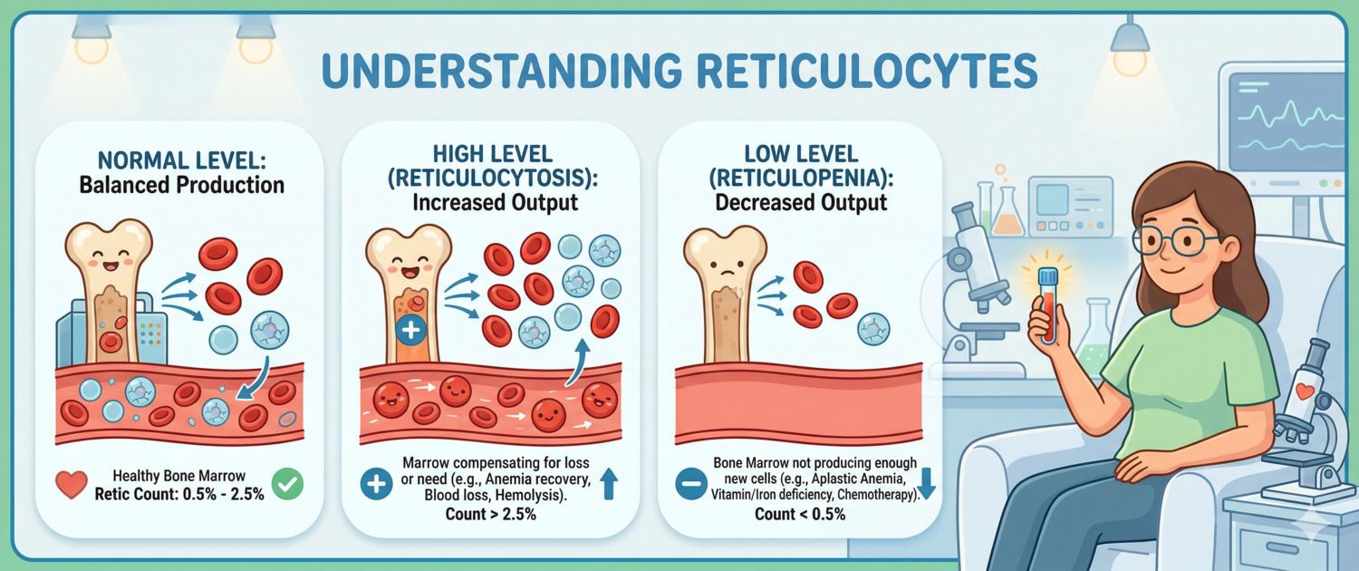Reticulocytes in Blood: Normal Levels, Causes and Meaning