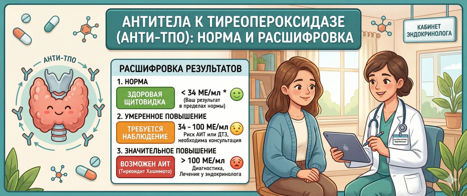 Антитела к тиреопероксидазе (анти-ТПО): норма и расшифровка