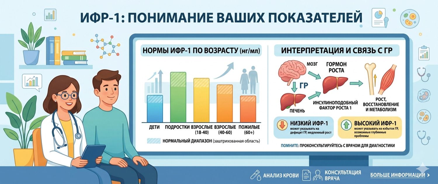 ИФР-1: норма по возрасту, расшифровка и связь с гормоном роста