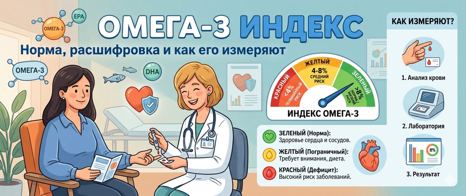 Омега-3 индекс: норма, расшифровка и как его измеряют