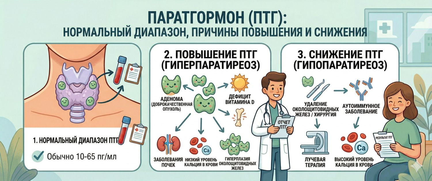 Паратгормон (ПТГ): норма в крови, кальций и причины отклонений
