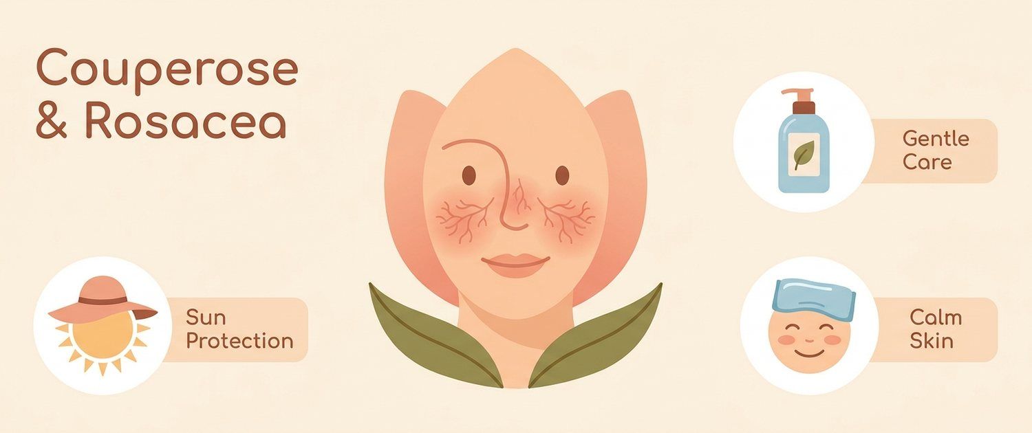 Couperose and Rosacea: Care, Triggers and What to Look For
