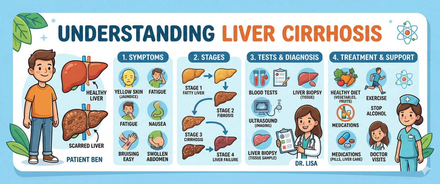 Liver Cirrhosis: Symptoms, Stages, Lab Tests and Treatment
