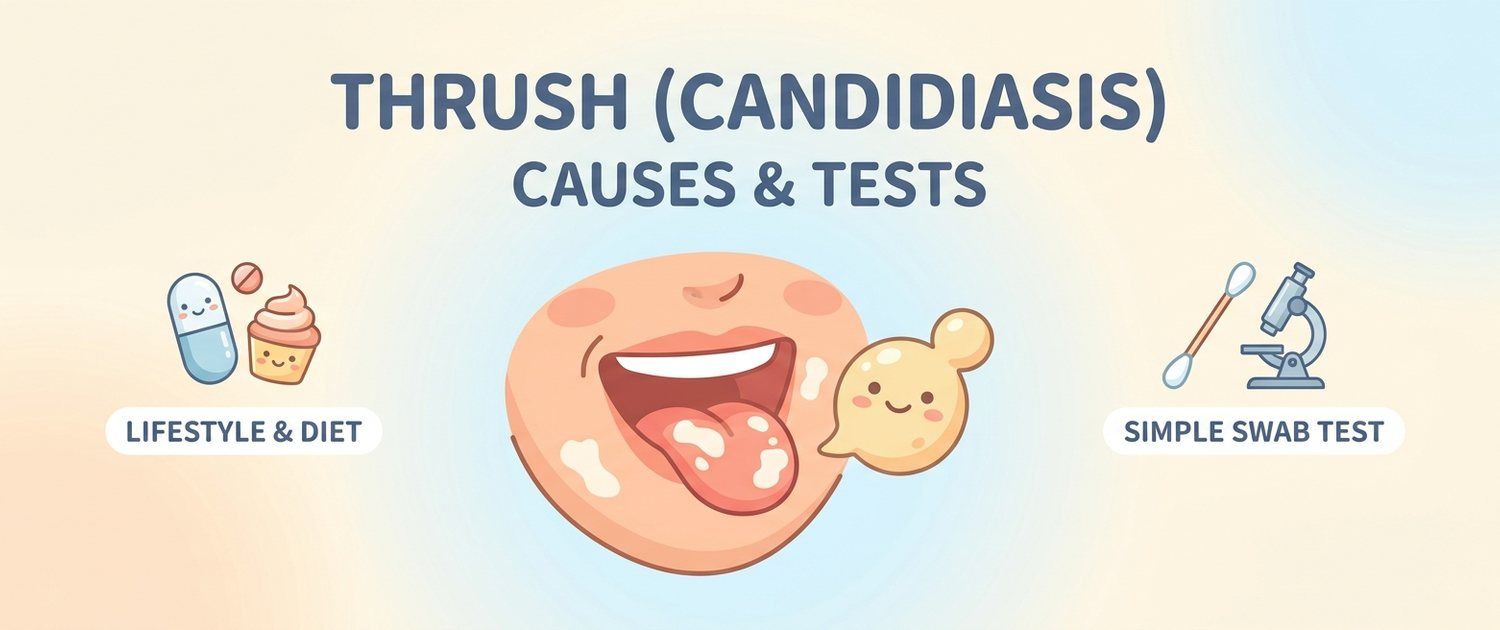 Thrush (Vaginal Candidiasis): Causes, Symptoms and Which Tests