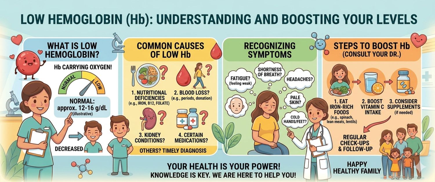 Low Hemoglobin: Causes of Anemia, Symptoms and Treatment