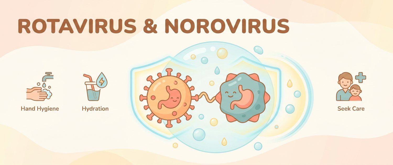 Rotavirus and Norovirus: Symptoms, Contagiousness, Vaccine