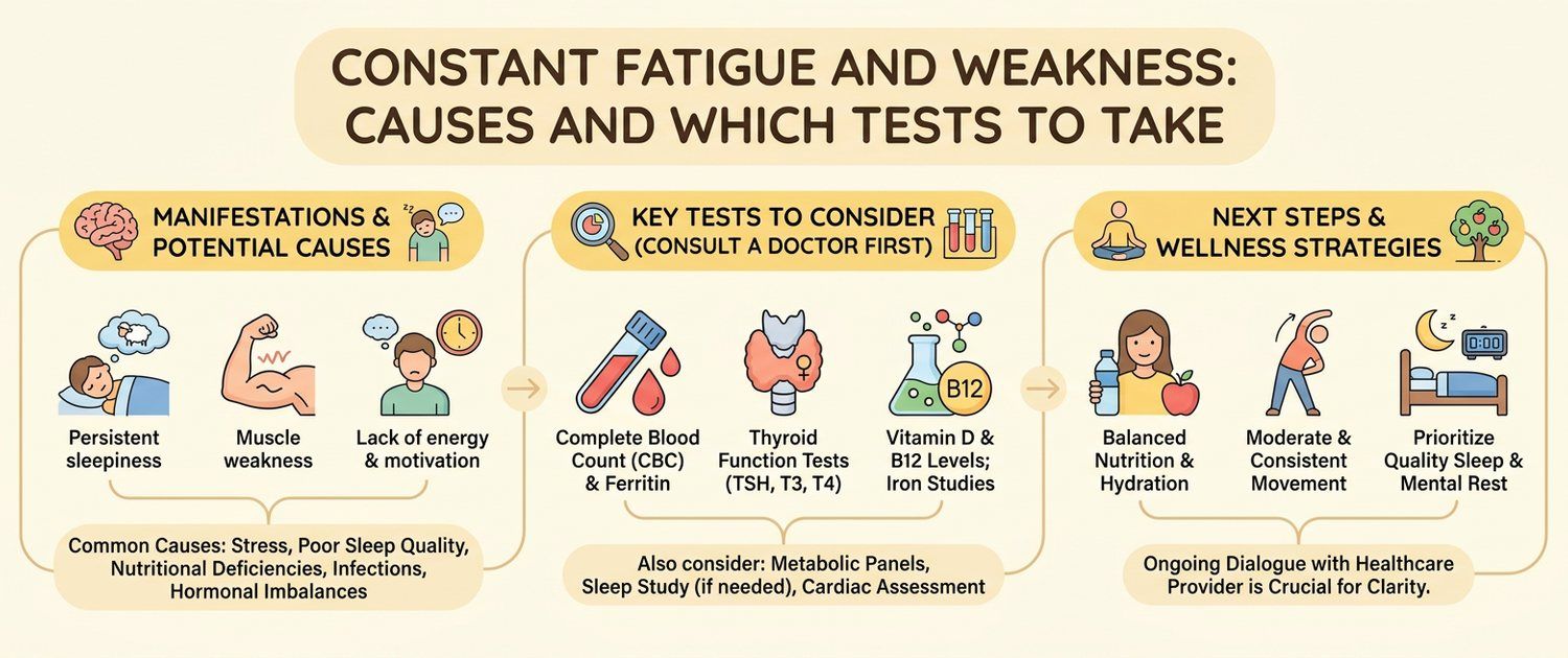 Constant Fatigue and Weakness: Causes and Which Tests to Take