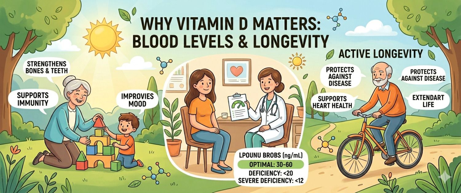 What Does Vitamin D Do: Normal Blood Levels and Longevity