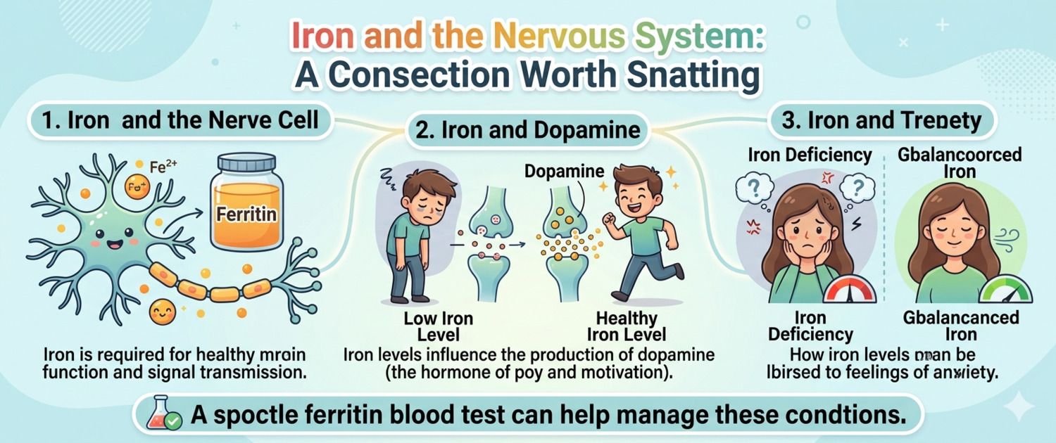 Iron and the Nervous System: Ferritin, Dopamine and Anxiety