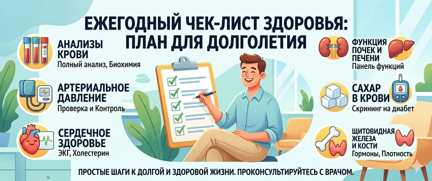 Анализы раз в год: ежегодный чеклист для долголетия