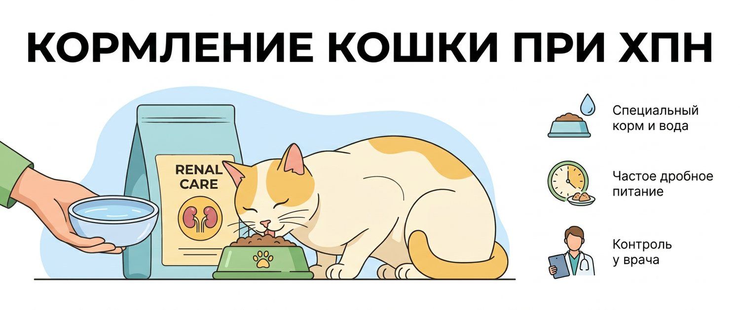 Чем кормить кошку при ХПН: фосфор, стадии и лечебный корм
