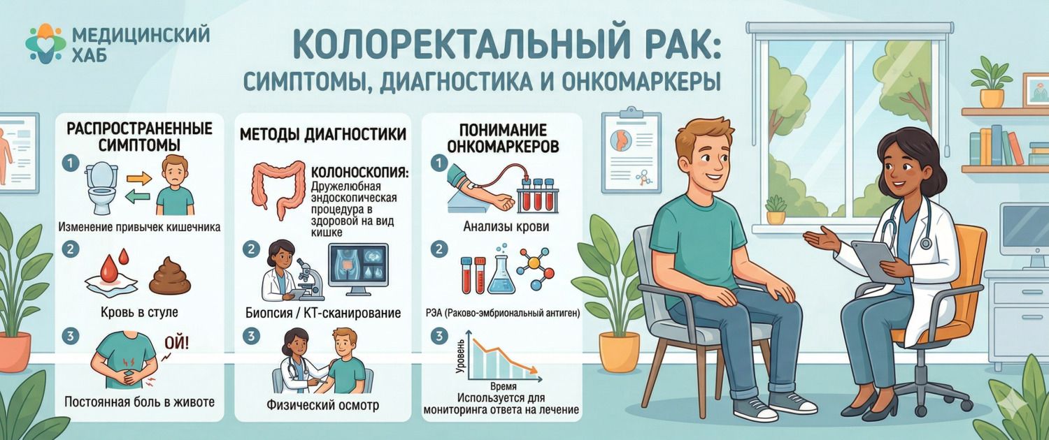 Колоректальный рак: симптомы, диагностика и онкомаркеры