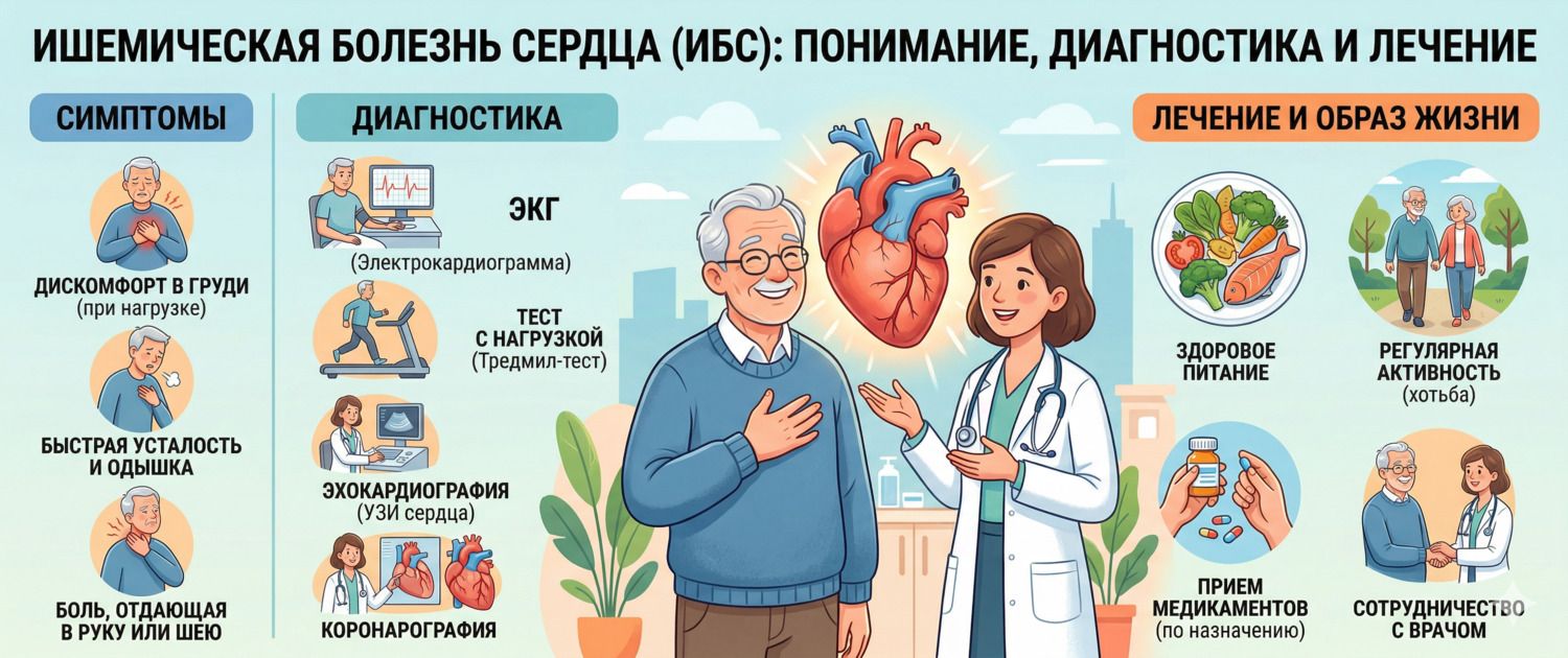 Ишемическая болезнь сердца: симптомы, диагностика и лечение