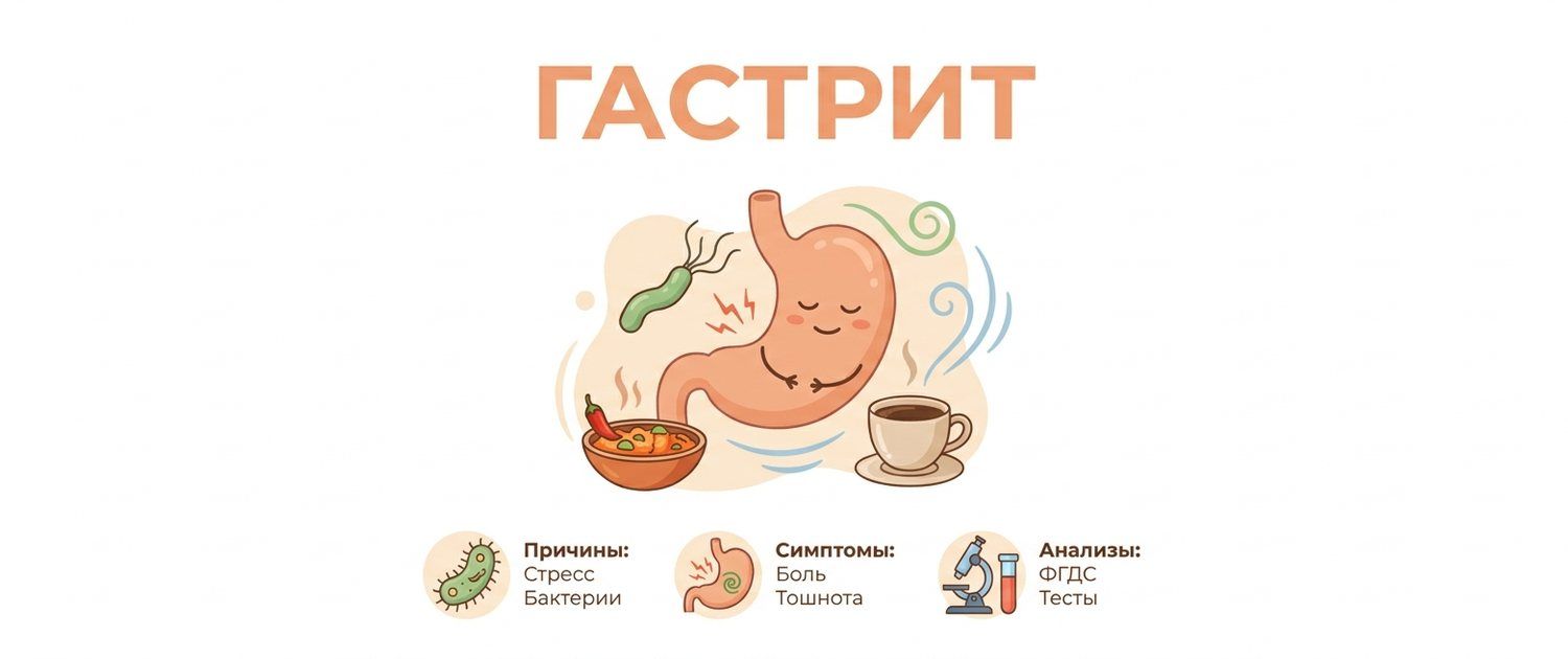Гастрит: причины, симптомы и какие анализы нужно сдать