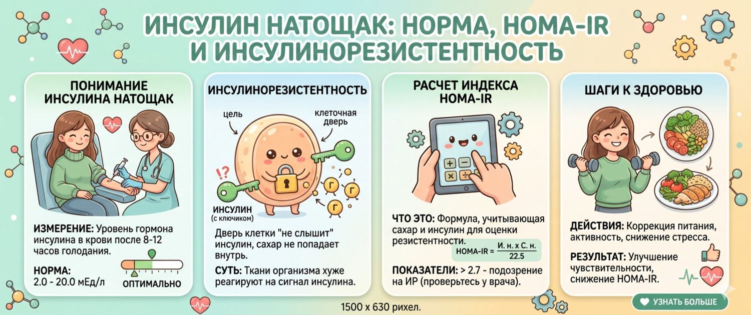 Инсулин натощак: норма, HOMA-IR и инсулинорезистентность