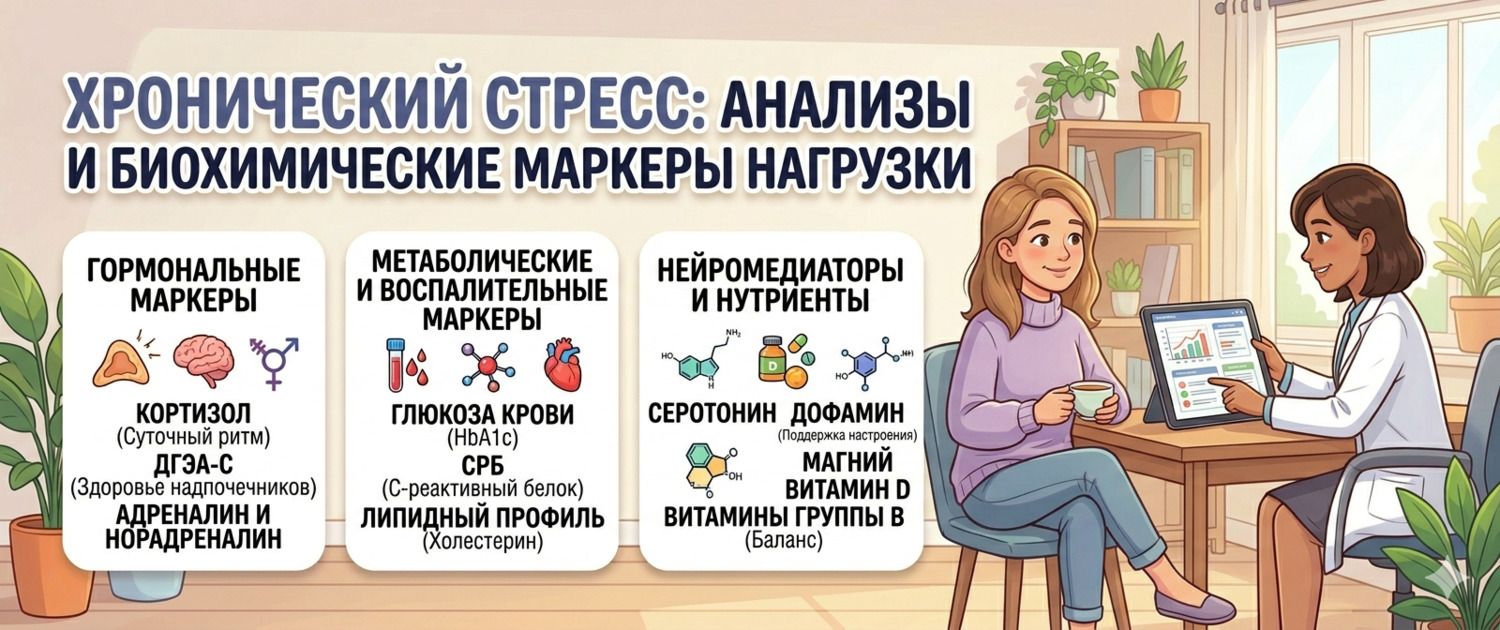 Хронический стресс: анализы и биохимические маркеры нагрузки