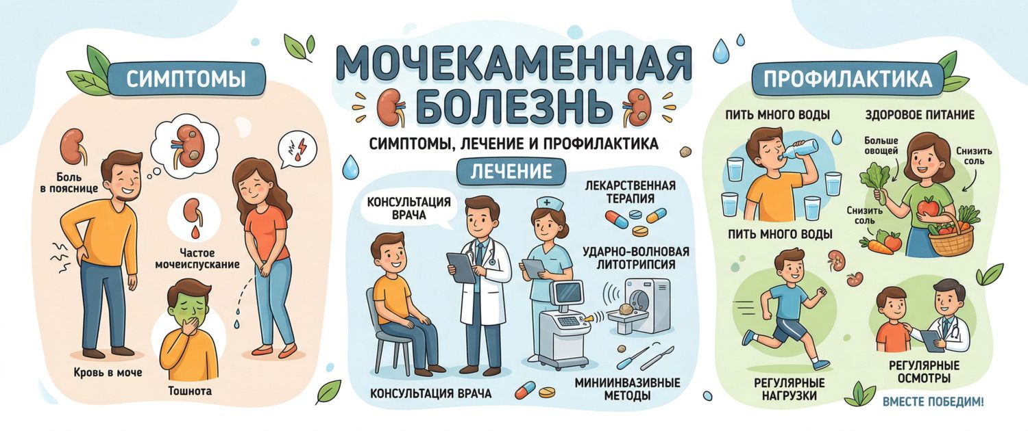 Мочекаменная болезнь: симптомы, лечение и профилактика камней