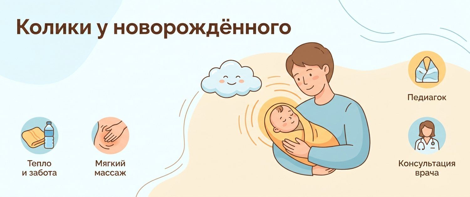 Колики у новорождённого: сколько длятся и как помочь