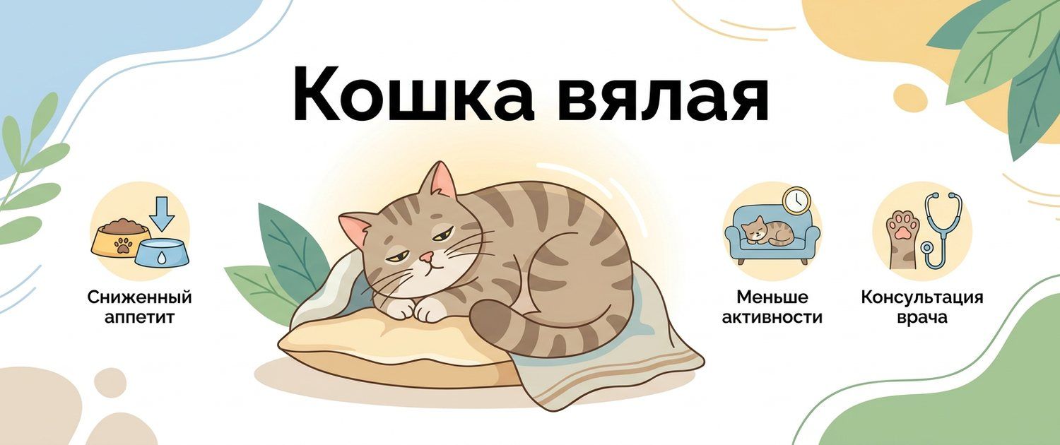 Кошка вялая и не ест: причины и что проверить в первую очередь
