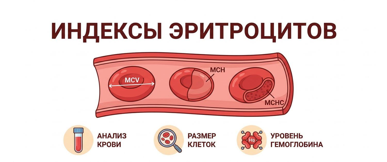 Индексы эритроцитов: MCV, MCH, MCHC и RDW в анализе крови