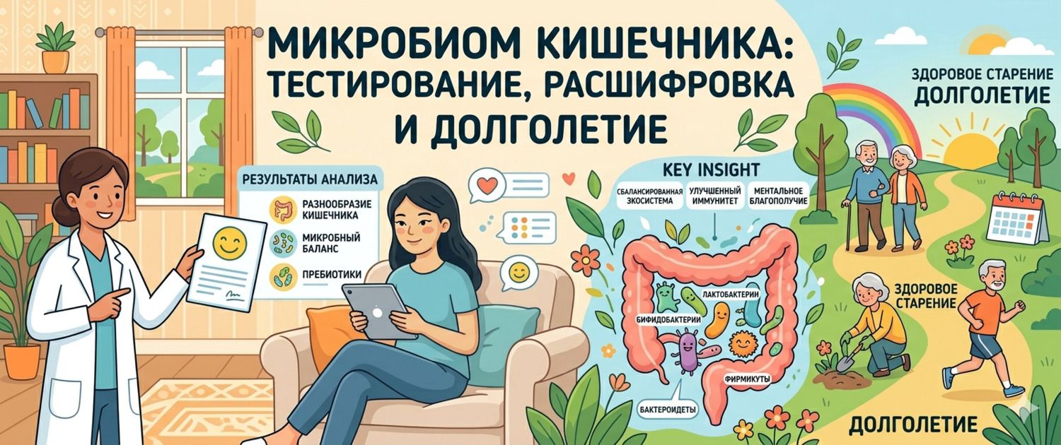 Микробиом кишечника: анализы, расшифровка и связь с долголетием