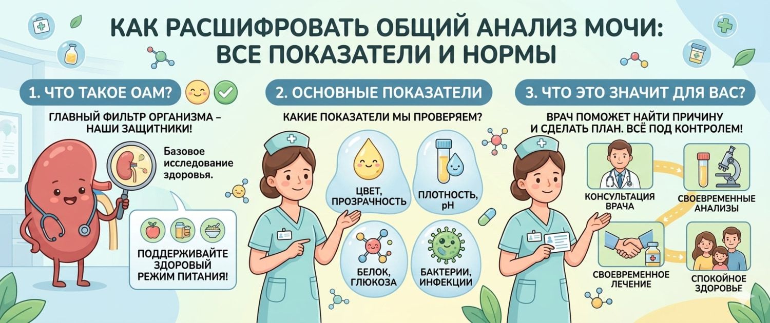 Расшифровка анализа мочи: все показатели и их значение