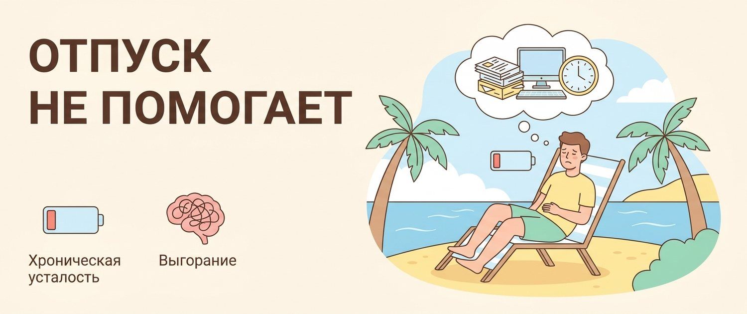 Почему отпуск не помогает от выгорания и что работает вместо него