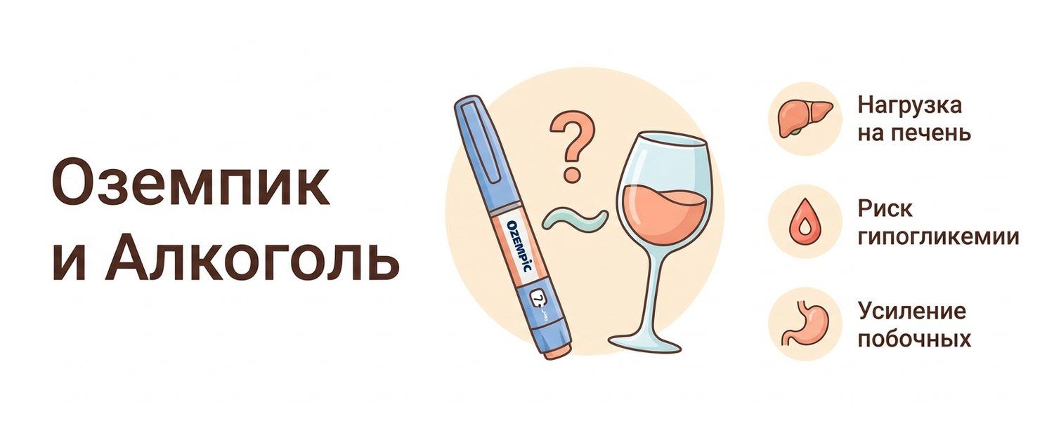 Оземпик и алкоголь: чем рискуют и что говорят данные